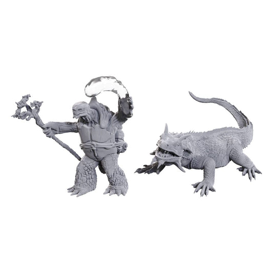 D&D Nolzur's Marvelous Miniatures Miniaturen unbemalt Tortle Druid & Wild Shape Giant Lizard - Preorder - ETA: 19.10.2025