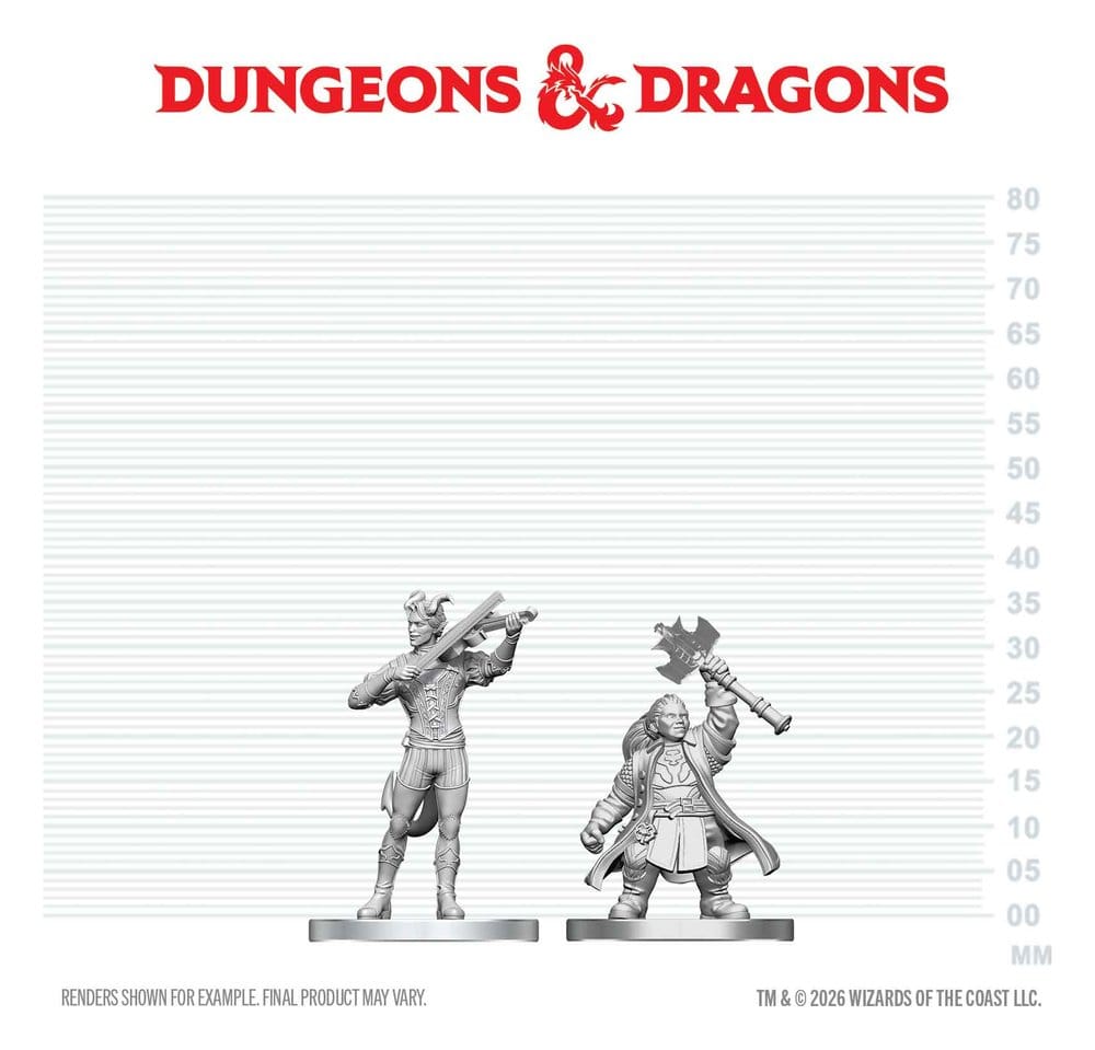 D&D Nolzur's Marvelous Miniatures Minifiguren Tiefling-Barde & Zwergen-Kleriker 13 cm - Preorder - ETA: 01.10.2026