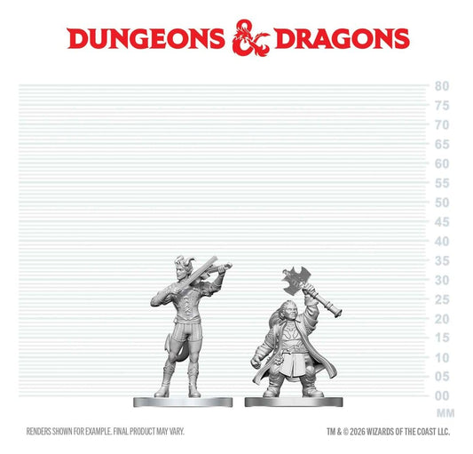 D&D Nolzur's Marvelous Miniatures Minifiguren Tiefling-Barde & Zwergen-Kleriker 13 cm - Preorder - ETA: 01.10.2026