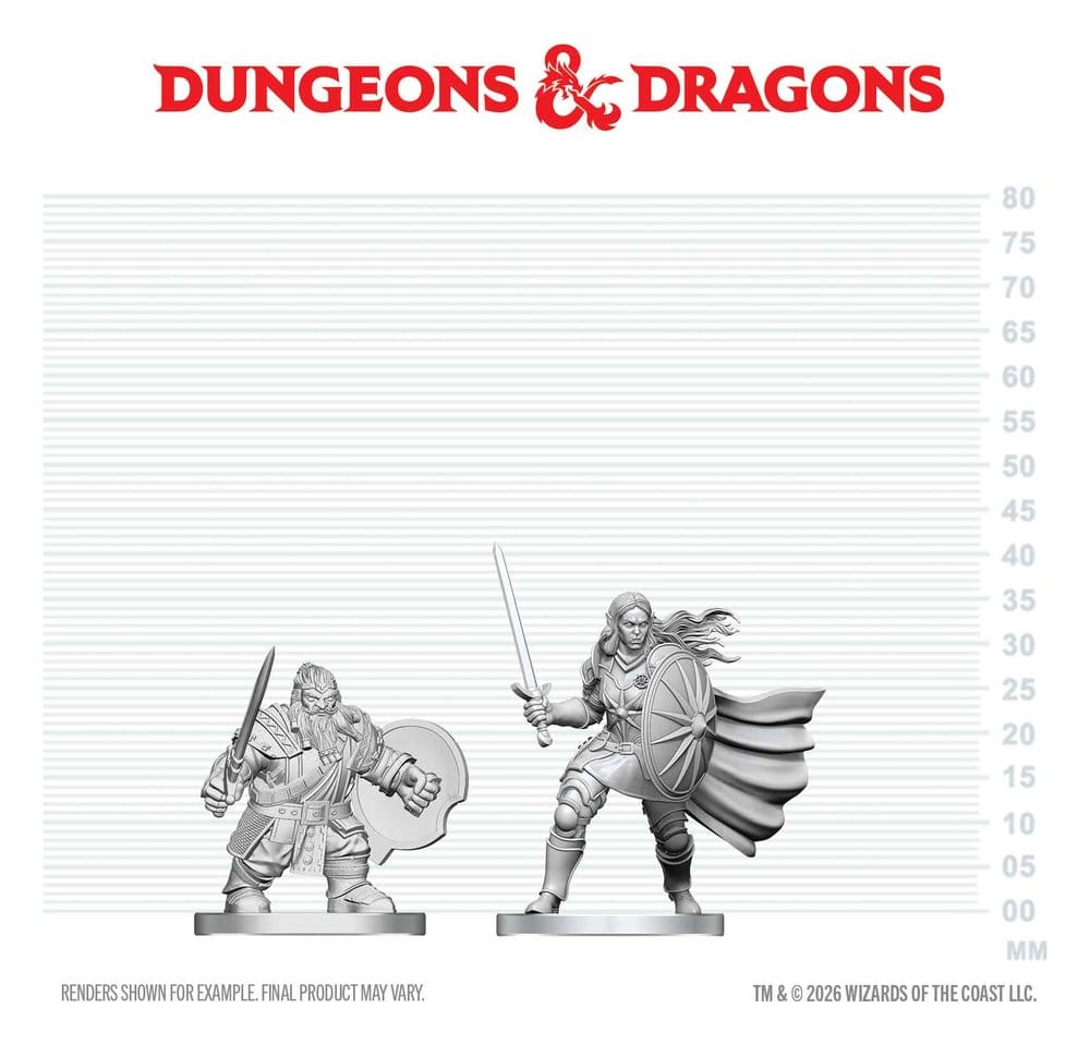 D&D Nolzur's Marvelous Miniatures Minifiguren Zwergen-Kämpfer & Ork-Paladin 13 cm - Preorder - ETA: 01.10.2026