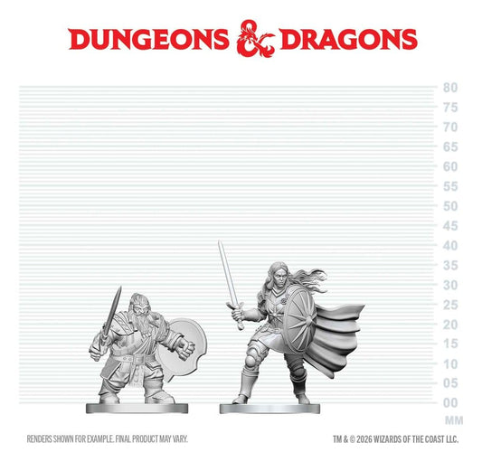 D&D Nolzur's Marvelous Miniatures Minifiguren Zwergen-Kämpfer & Ork-Paladin 13 cm - Preorder - ETA: 01.10.2026