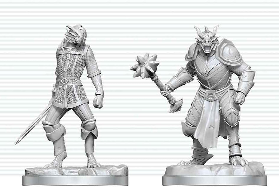 Dungeons & Dragons Nolzur's Marvelous Miniatures Miniatur unbemalt Drachengeborener Paladin & Drachengeborener Knappe 14 cm - Preorder - ETA: 25.02.2027