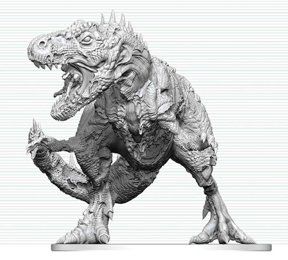 Dungeons & Dragons Nolzur's Marvelous Miniatures Miniatur unbemalt Tyrannosaurus Zombie 20 cm - Preorder - ETA: 25.02.2027