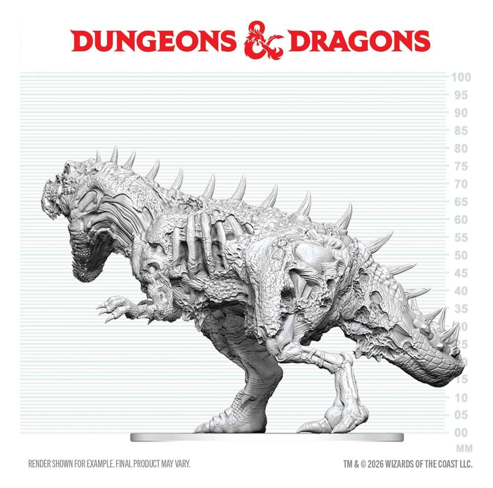 Dungeons & Dragons Nolzur's Marvelous Miniatures Miniatur unbemalt Tyrannosaurus Zombie 20 cm - Preorder - ETA: 25.02.2027