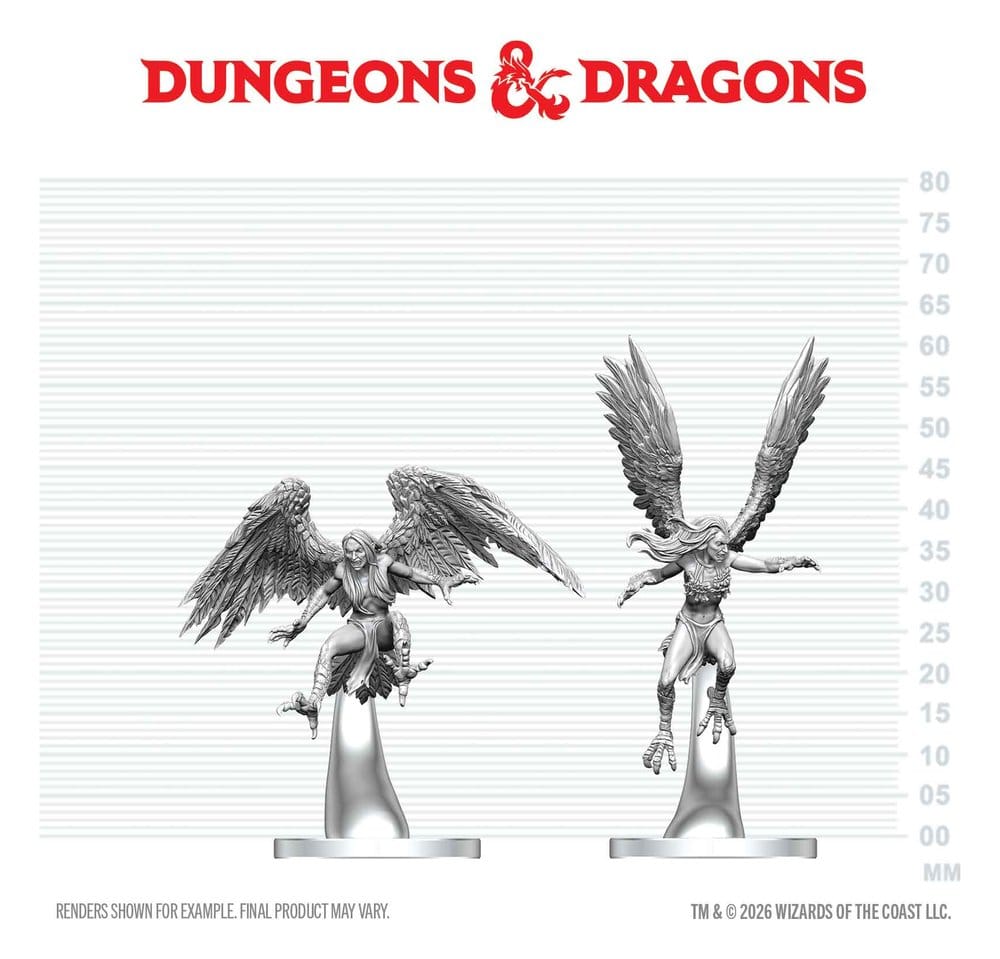 Dungeons & Dragons Nolzur's Marvelous Miniatures Miniatur unbemalt Harpyien 17 cm - Preorder - ETA: 25.05.2027