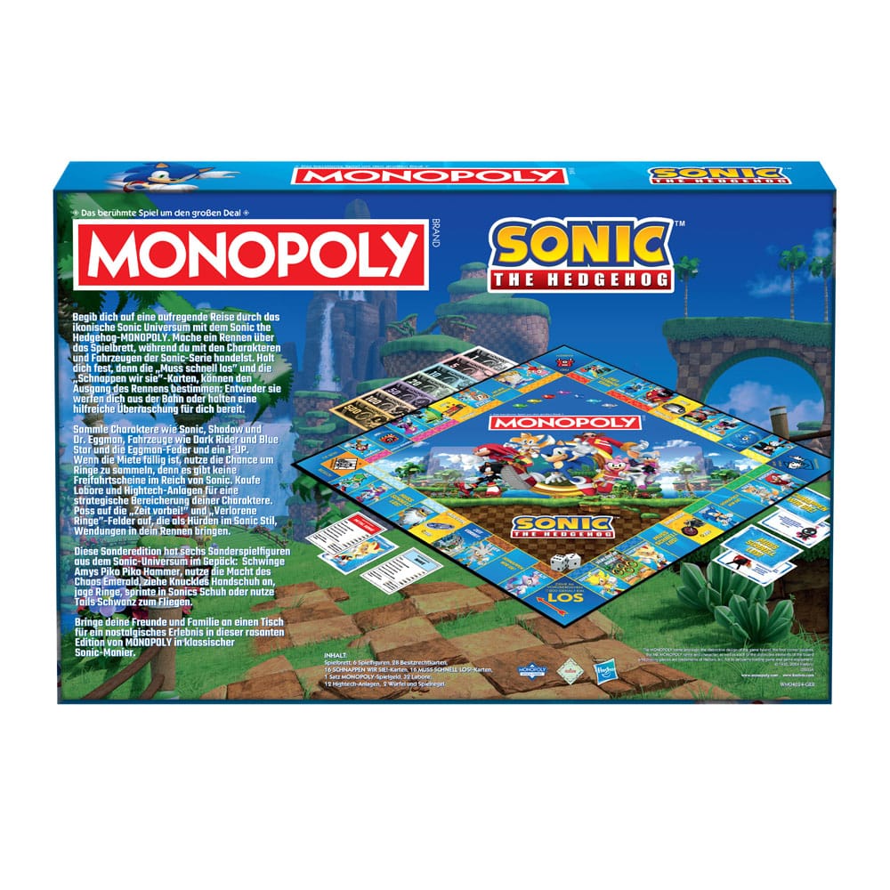 Monopoly Brettspiel Sonic the Hedgehog *Deutsche Version* - Versand: 5-7 Tage nach Bestellung