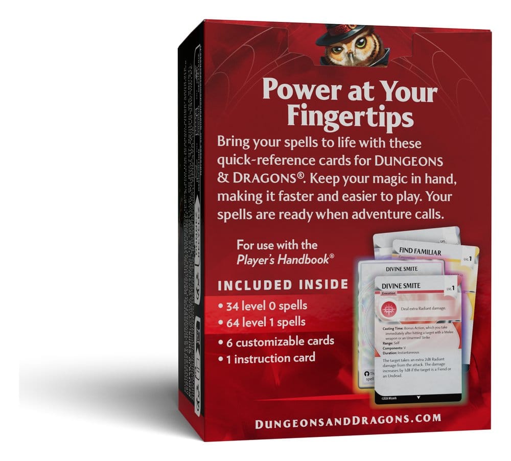 Dungeons & Dragons RPG Referenzkarten: Zaubersprüche (Stufen 0-1) *Englische Version* - Preorder - ETA: 18.08.2026