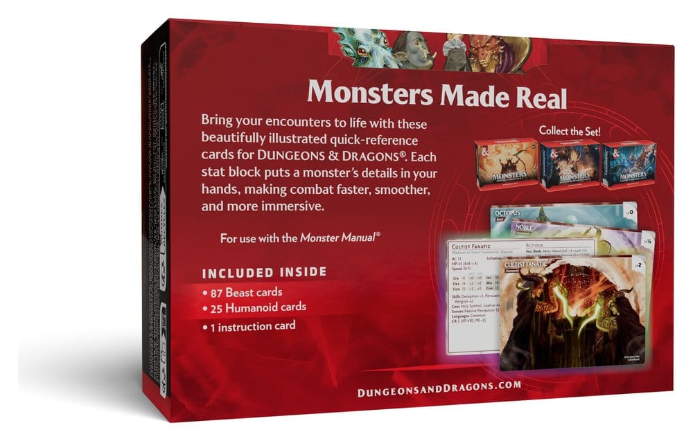 Dungeons & Dragons RPG Referenzkarten: Monster (Tiere und NSCs) *Englische Version* - Preorder - ETA: 18.08.2026