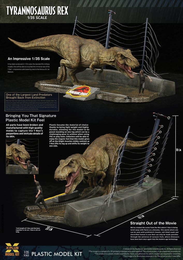 Jurassic Park Plastic Model Kit 1/35 Tyrannosaurus Rex 42 cm - Preorder - ETA: 25.09.2026