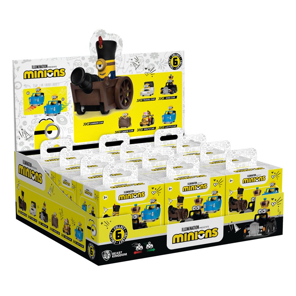 Minions Zoom Hero Rückzug-Fahrzeuge mit Figuren Blind Box Display (12)      - Preorder - ETA: 25.04.2026