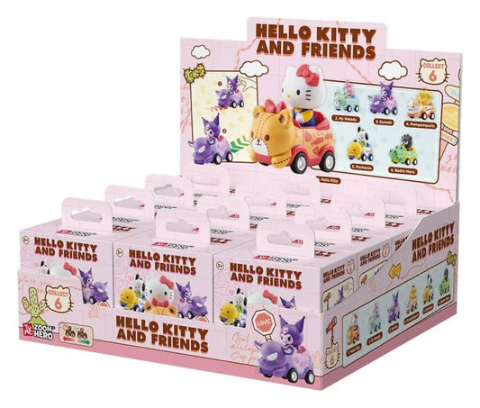 Sanrio Zoom Hero Rückzug-Fahrzeuge mit Figuren Hello Kitty and Friends Series 1 Blind Box Display (12) - Versand: 7 Tage nach Bestellung